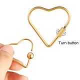4pcs Stainless Steel Heart Screw Lock Clasp for Necklace Bracelet