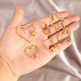 4pcs Stainless Steel Heart Screw Lock Clasp for Necklace Bracelet