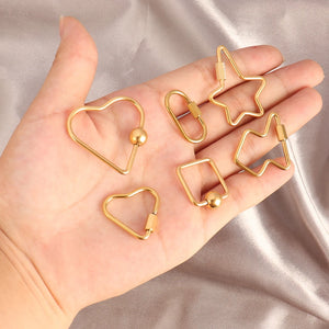 4pcs Stainless Steel Heart Screw Clasps for Necklace Bracelet Keychain
