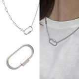 4pcs Stainless Steel Heart & Oval/Square Carabiner Clasps for DIY Jewelry