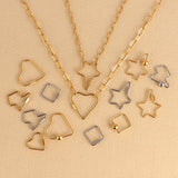 4pcs Stainless Steel Heart & Oval/Square Carabiner Clasps for DIY Jewelry