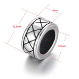 4pcs Stainless Steel Large Hole Beads Spacer for 8mm Leather Cord Bracelet
