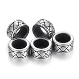 4pcs Stainless Steel Large Hole Beads Spacer for 8mm Leather Cord Bracelet