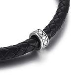 4pcs Stainless Steel Large Hole Beads Spacer for 8mm Leather Cord Bracelet