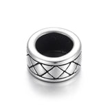 4pcs Stainless Steel Large Hole Beads Spacer for 8mm Leather Cord Bracelet
