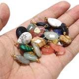 4pcs Natural Stone Teardrop Charm Pendants - DIY Necklaces Jewelry Making Beads