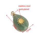 4pcs Natural Stone Teardrop Charm Pendants - DIY Necklaces Jewelry Making Beads