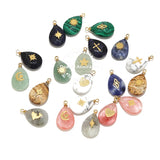 4pcs Natural Stone Teardrop Charm Pendants - DIY Necklaces Jewelry Making Beads