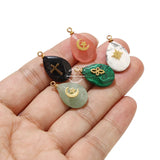 4pcs Natural Stone Teardrop Charm Pendants - DIY Necklaces Jewelry Making Beads