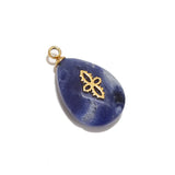 4pcs Natural Stone Teardrop Charm Pendants - DIY Necklaces Jewelry Making Beads