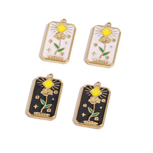 4pcs Stainless Steel Sun Flower Pendants for Women Necklace Charms