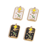 4pcs Stainless Steel Sun Flower Pendants for Women Necklace Charms