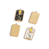 4pcs Stainless Steel Sun Flower Pendants for Women Necklace Charms