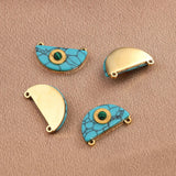 4pcs Boho Sun Green Stone Charms for DIY Jewelry Making