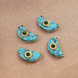 4pcs Boho Sun Green Stone Charms for DIY Jewelry Making