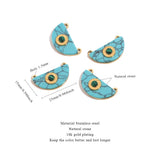 4pcs Boho Sun Green Stone Charms for DIY Jewelry Making