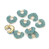 4pcs Stainless Steel Rhinestone Heart Pendants DIY Charms For Jewelry Making