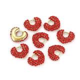 4pcs Stainless Steel Rhinestone Heart Pendants DIY Charms For Jewelry Making