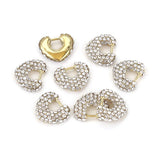 4pcs Stainless Steel Rhinestone Heart Pendants DIY Charms For Jewelry Making