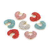 4pcs Stainless Steel Rhinestone Heart Pendants DIY Charms For Jewelry Making