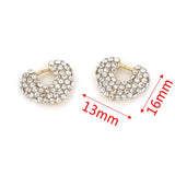 4pcs Stainless Steel Rhinestone Heart Pendants DIY Charms For Jewelry Making