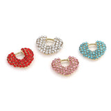 4pcs Stainless Steel Rhinestone Heart Pendants DIY Charms For Jewelry Making