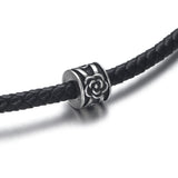 4pcs Stainless Steel Rose Flower Beads for 5mm Leather Cord Bracelet Making