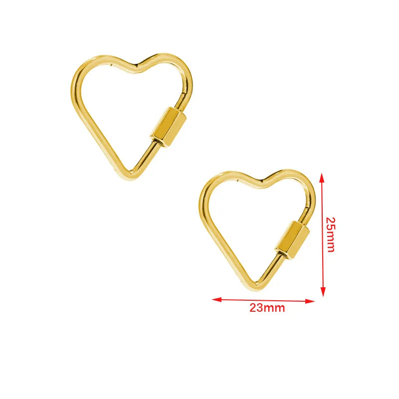 Stainless Steel Carabiner Lock Charms for Necklace