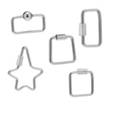 Stainless Steel Carabiner Lock Charms for Necklace