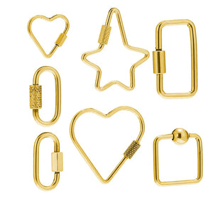 Stainless Steel Carabiner Lock Charms for Necklace