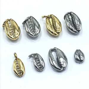 4pcs Stainless Steel Shell Pendant Charms DIYJewelry Sea Items