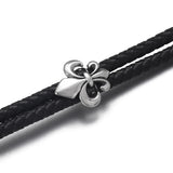 4pcs Stainless Steel Slide Beads 5mm Leather Rope Bracelet DIY Charm Findings