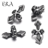 4pcs Stainless Steel Slide Beads 5mm Leather Rope Bracelet DIY Charm Findings