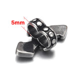 4pcs Stainless Steel Slide Beads 5mm Leather Rope Bracelet DIY Charm Findings