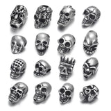 4pcs Stainless Steel Skull Beads Spacer Charms for Bracelets DIY