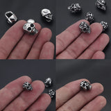 4pcs Stainless Steel Skull Beads Spacer Charms for Bracelets DIY