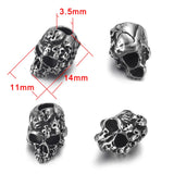 4pcs Stainless Steel Skull Beads Spacer Charms for Bracelets DIY