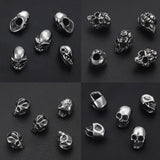 4pcs Stainless Steel Skull Beads Spacer Charms for Bracelets DIY