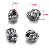 4pcs Stainless Steel Skull Beads Spacer Charms for Bracelets DIY