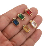 4pcs Green Crystal Zircon Earring Hooks Connectors
