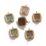 4pcs Stainless Steel Square Earring Base Components