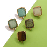 4pcs Stainless Steel Square Earring Base Components