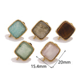 4pcs Stainless Steel Square Earring Base Components