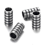 4pcs Stainless Steel Tube Beads 7.6mm Hole Charms for Bracelet Making