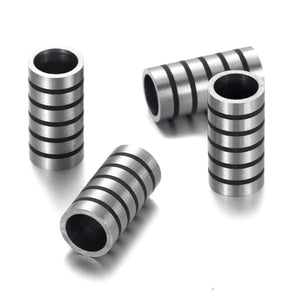4pcs Stainless Steel Tube Beads 7.6mm Hole Charms for Bracelet Making