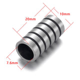 4pcs Stainless Steel Tube Beads 7.6mm Hole Charms for Bracelet Making