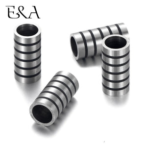 4pcs Stainless Steel Tube Beads 7.6mm Hole Charms for Bracelet Making
