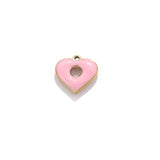 4Pcs Stone Stainless Steel Peach Heart Enamel Charms for DIY Earrings