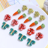 4pcs Flower Shirt Carrot Ceramic Beads DIY Jewelry