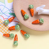 4pcs Flower Shirt Carrot Ceramic Beads DIY Jewelry